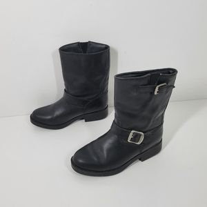 Dingo Black Leather Side Buckles Western Cowboy Boots Youth Size 2